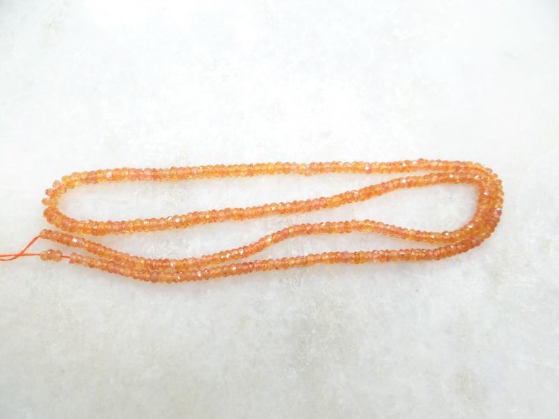 オレンジサファイア ボタンカット 天然石ビーズ卸 宝石質 高品質ビーズ卸sia Beads Japanシーアビーズジャパン