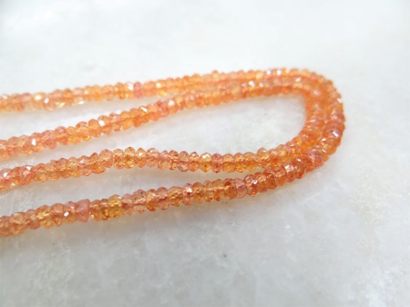 オレンジサファイア ボタンカット 天然石ビーズ卸 宝石質 高品質ビーズ卸sia Beads Japanシーアビーズジャパン